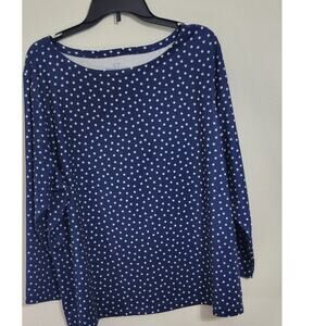 Vineyard Vines Navy Star Print Long Sleeve Top